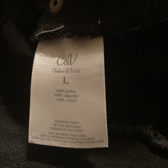 2 for $25 Chelsea & Violet Black Denim Skirt Women’s Size L Blk Denim Mini Skirt - Picture 11 of 11